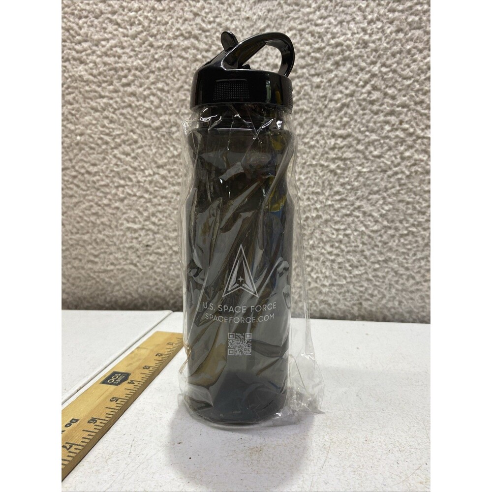 NEW United States Space Force 16 Oz Plastic Water Bottle w/ Straw & Sipper Top